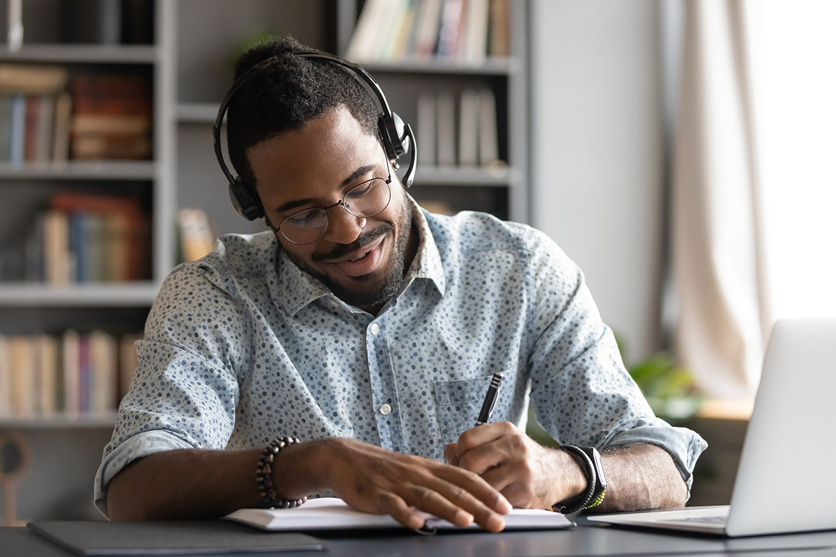 man working at his desk